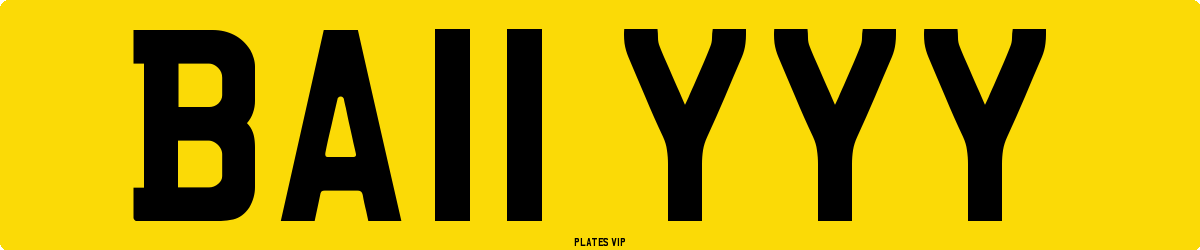 BA11 YYY Number Plate