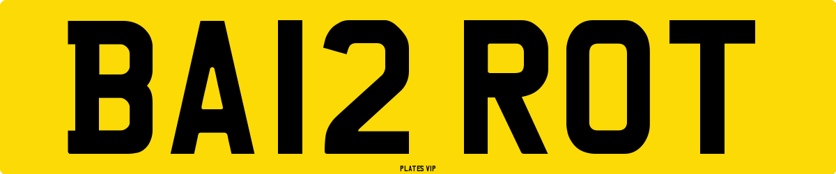 BA12 ROT Number Plate