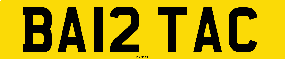 BA12 TAC Number Plate