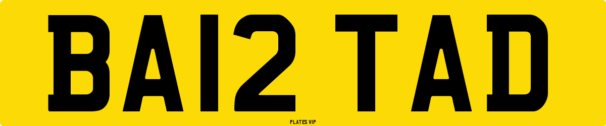BA12 TAD Number Plate
