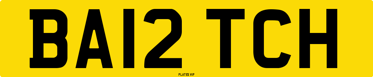 BA12 TCH Number Plate