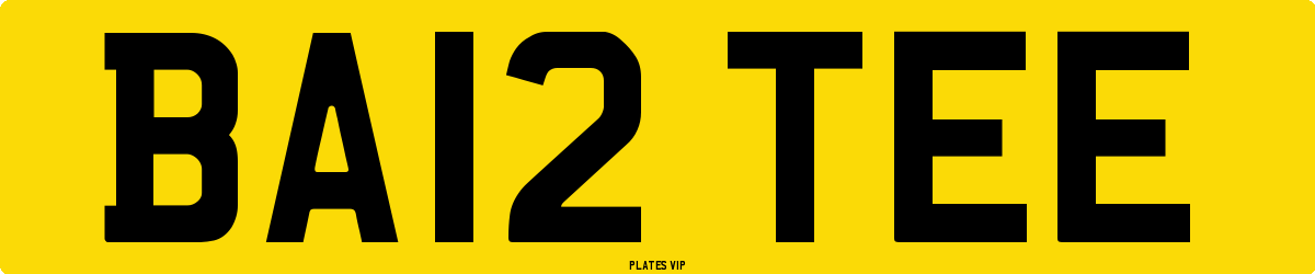 BA12 TEE Number Plate