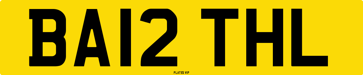 BA12 THL Number Plate