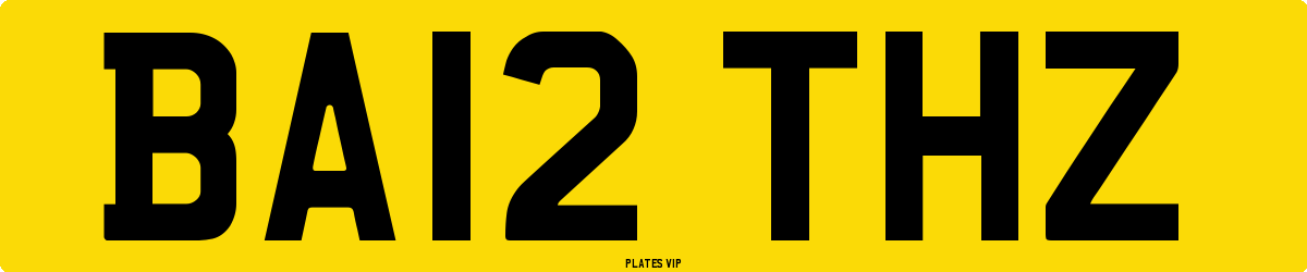 BA12 THZ Number Plate