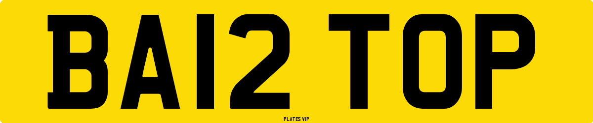 BA12 TOP Number Plate