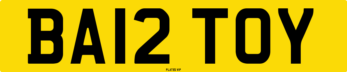 BA12 TOY Number Plate