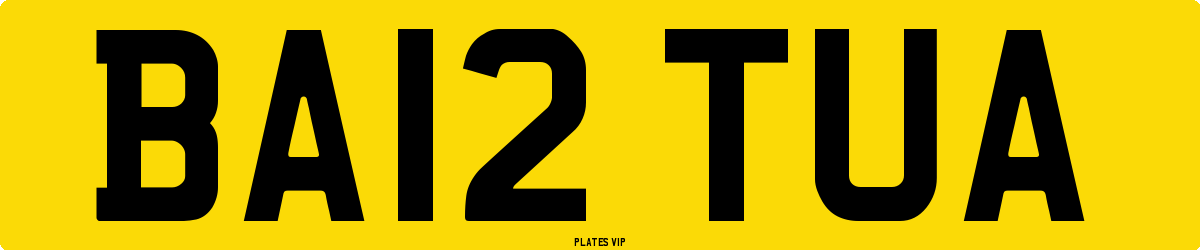 BA12 TUA Number Plate