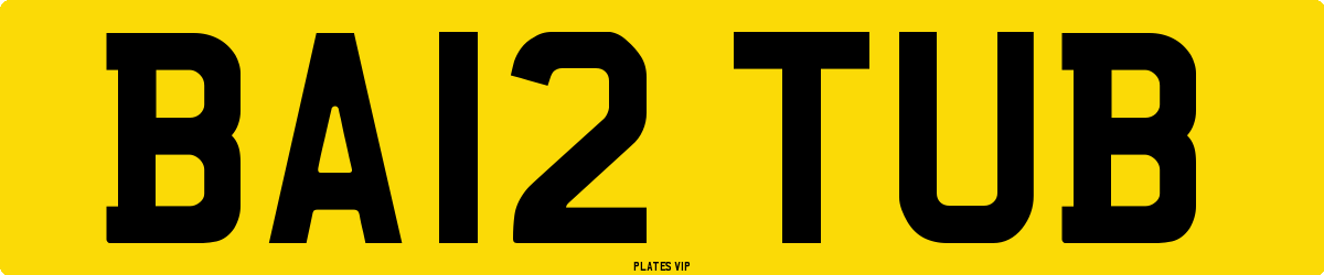 BA12 TUB Number Plate
