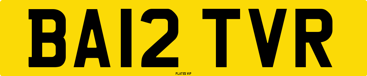 BA12 TVR Number Plate