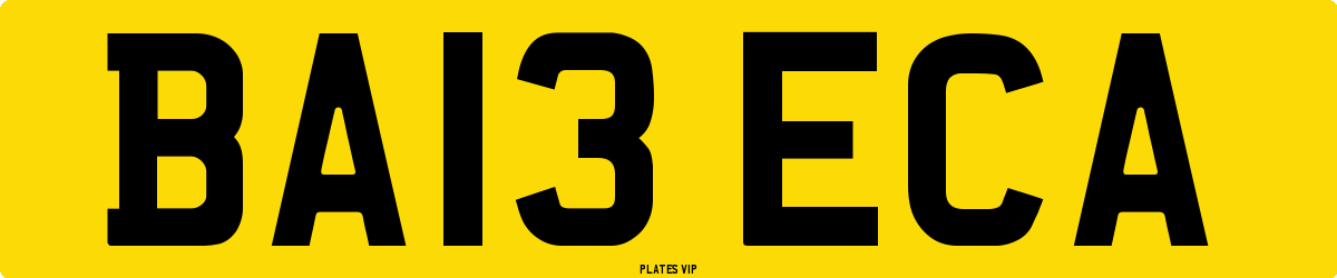 BA13 ECA Number Plate