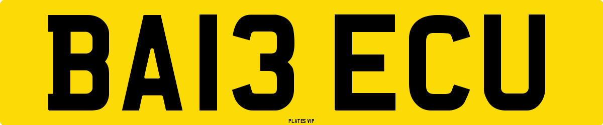 BA13 ECU Number Plate