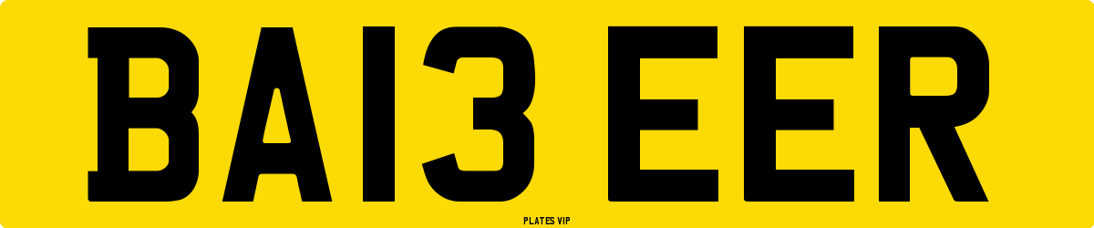 BA13 EER Number Plate