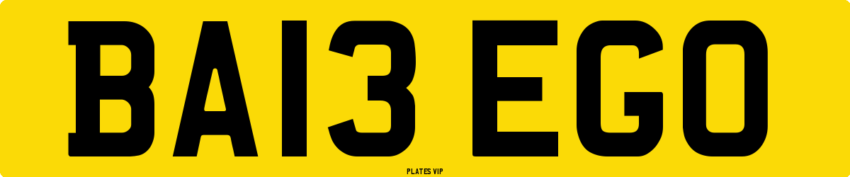 BA13 EGO Number Plate