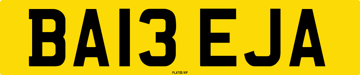 BA13 EJA Number Plate