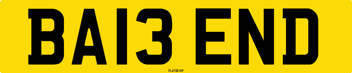 BA13 END Number Plate