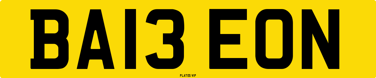 BA13 EON Number Plate