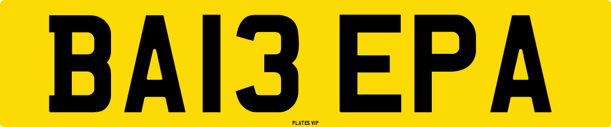 BA13 EPA Number Plate
