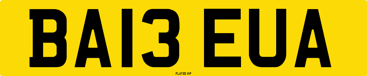 BA13 EUA Number Plate