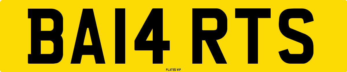 BA14 RTS Number Plate