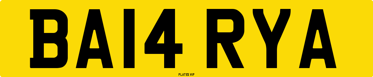 BA14 RYA Number Plate