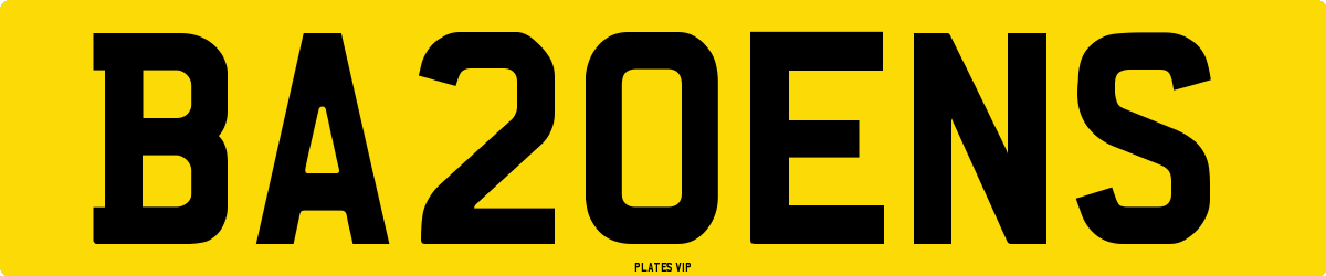 BA20ENS Number Plate