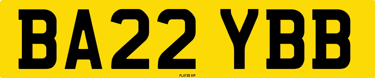 BA22 YBB Number Plate