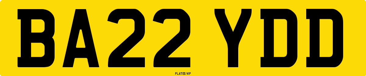 BA22 YDD Number Plate