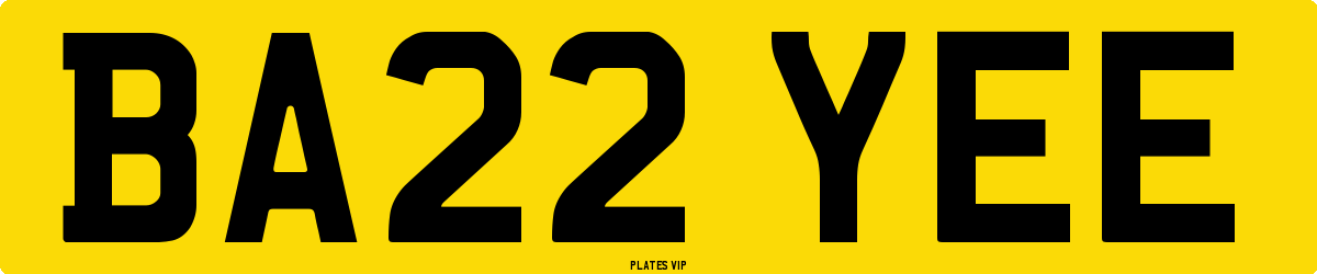 BA22 YEE Number Plate