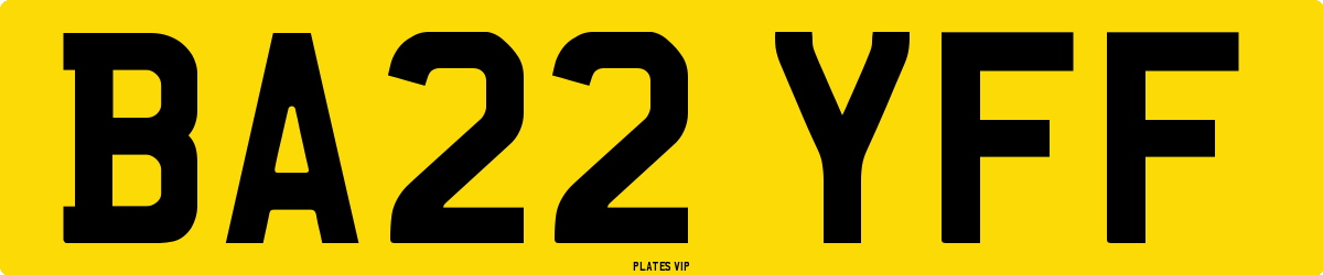 BA22 YFF Number Plate