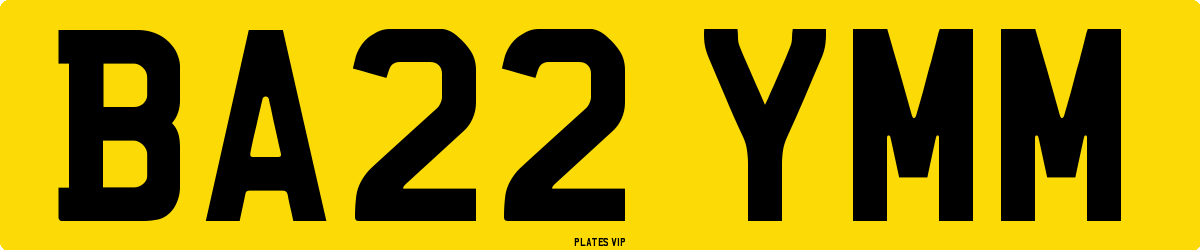 BA22 YMM Number Plate