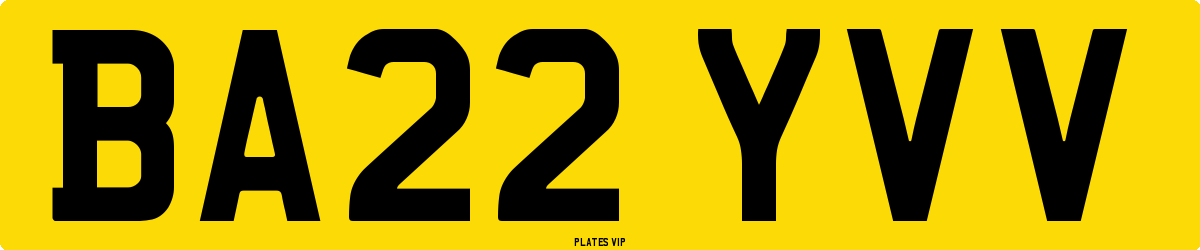 BA22 YVV Number Plate