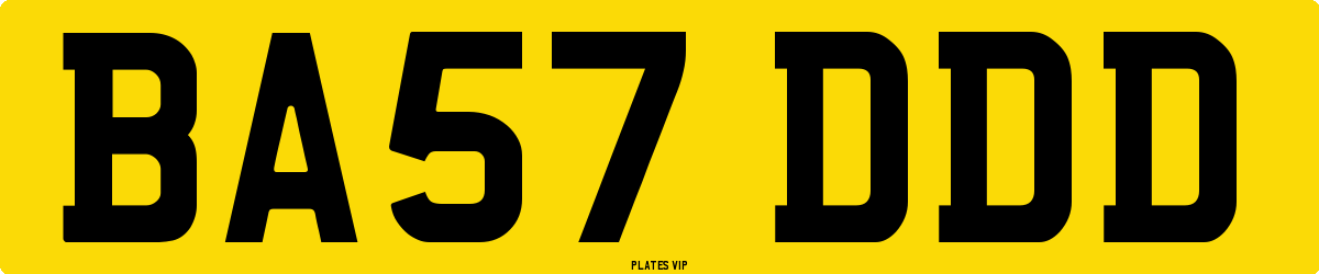 BA57 DDD Number Plate