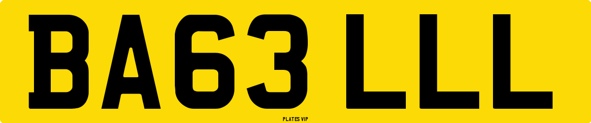 BA63 LLL Number Plate