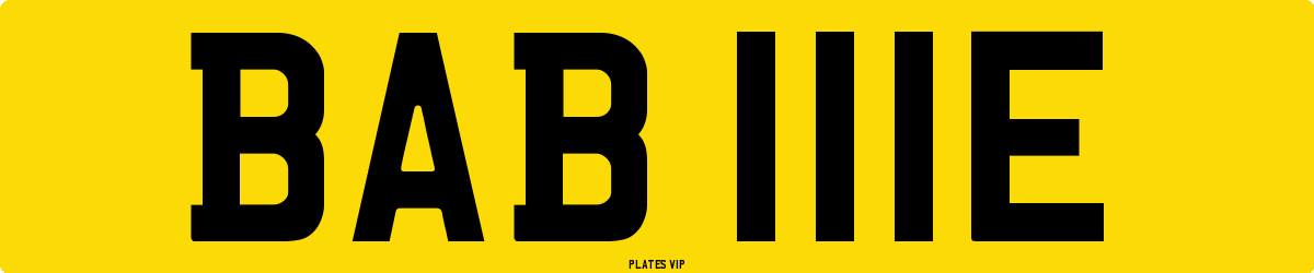 BAB 111E Number Plate