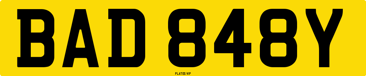 BAD 848Y Number Plate