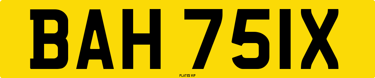 BAH 751X Number Plate