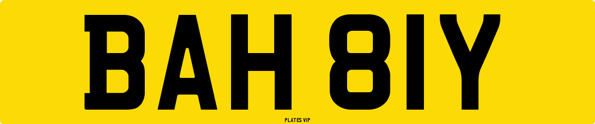 BAH 81Y Number Plate