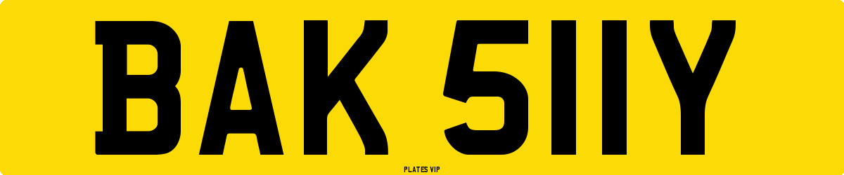 BAK 511Y Number Plate