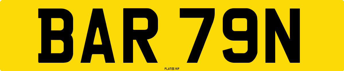 BAR 79N Number Plate
