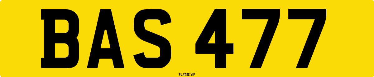 BAS 477 Number Plate