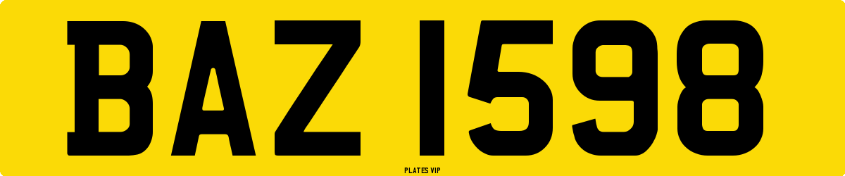 BAZ 1598 Number Plate