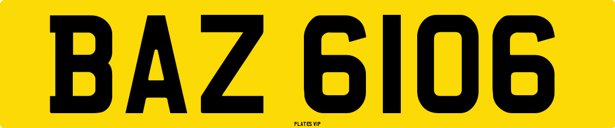 BAZ 6106 Number Plate