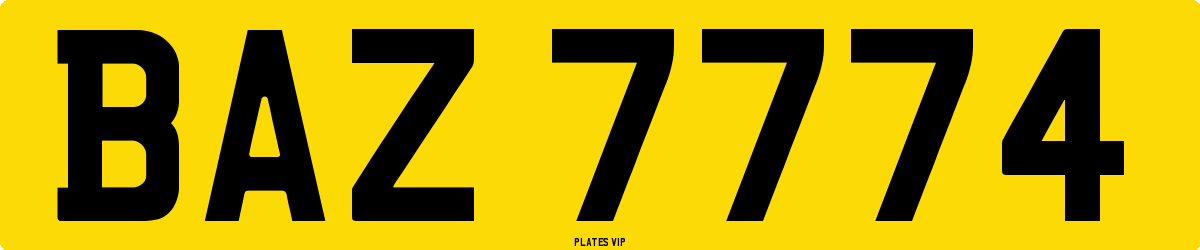 BAZ 7774 Number Plate