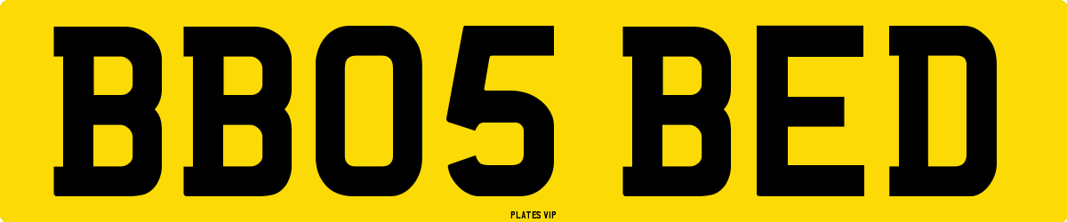 BB05 BED Number Plate