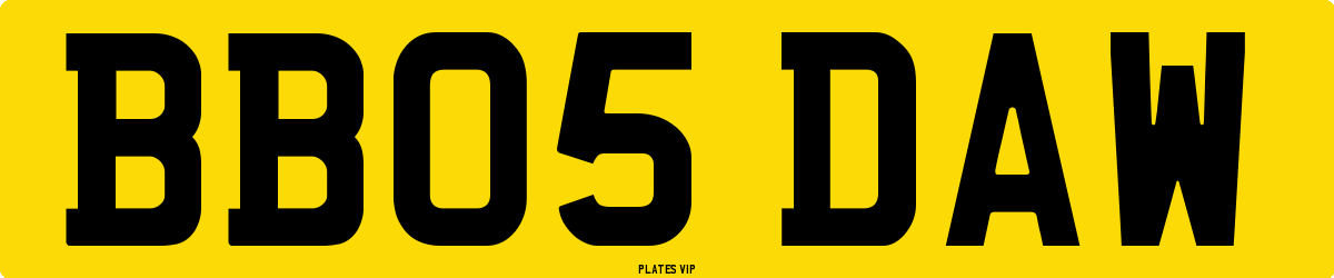 BB05 DAW Number Plate