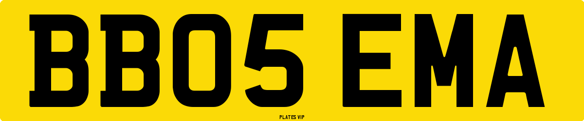 BB05 EMA Number Plate