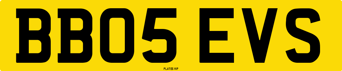 BB05 EVS Number Plate