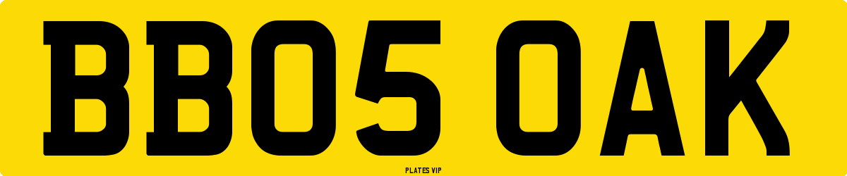 BB05 OAK Number Plate