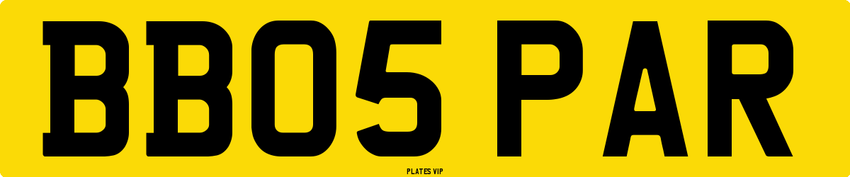 BB05 PAR Number Plate