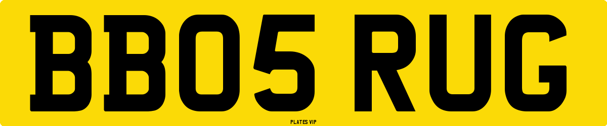 BB05 RUG Number Plate